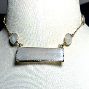Selenite and Moonstone Choker